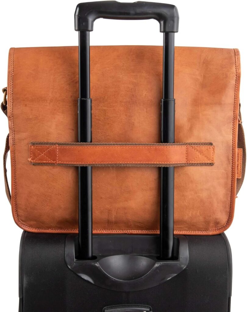 BERLINER BAGS Vintage Leather Messenger Bag Ghent, Briefcase for Men and Women - Brown