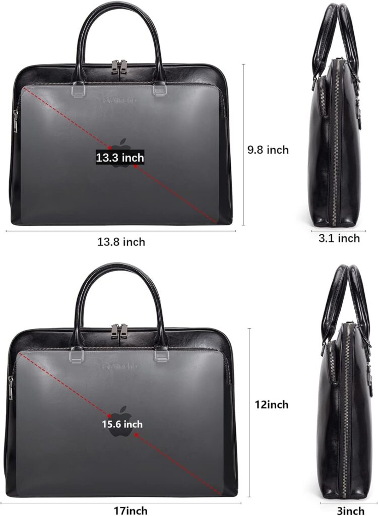 Blofinche Laptop Messenger shoulder bag: Genuine Leather work Briefcase 13.3 15.6 inch designer handbag