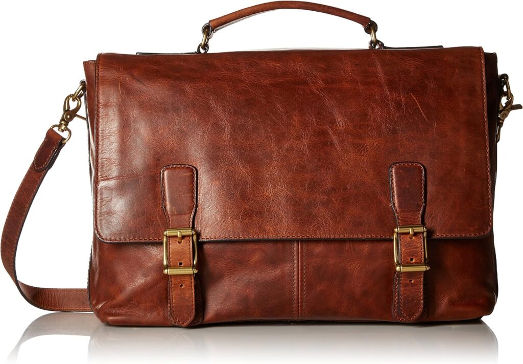 FRYE Mens Logan Top Handle Messenger Bag, Cognac, One Size,Standard