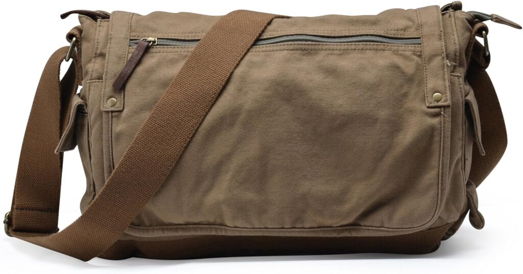 Gootium Canvas Messenger Bag - Vintage Cross Body Shoulder Satchel