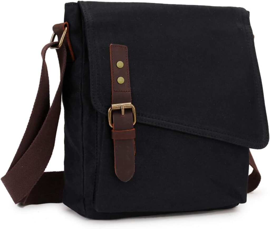 Small Messenger Bag,VONXURY Water Resistant Shoulder Bag Canvas Crossbody Purse for Women Men